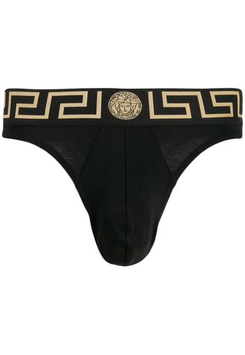 Versace Slip mit Greca-Bund - Schwarz