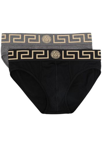 Versace Slip mit Medusa-Motiv - Grau