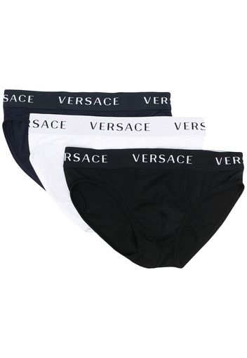 Versace 3er-Set Slips mit Logo - Weiß