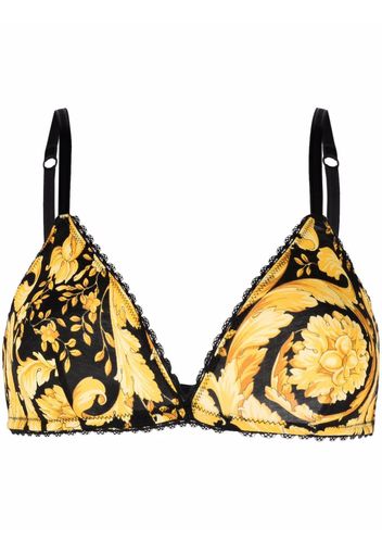 Versace Triangel-Bikinioberteil mit Print - Gelb