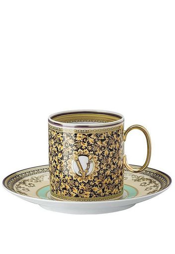 Versace Barocco Mosaic Tasse mit Untersetzer - Weiß