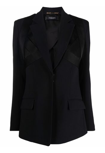 Versace satin tailored blazer - Schwarz