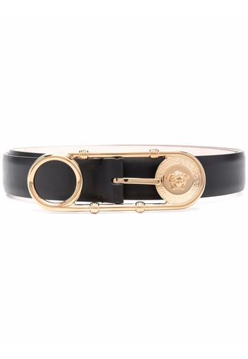 Versace safety pin-buckle leather belt - Schwarz