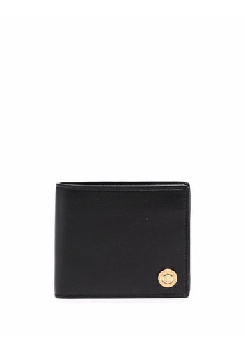 Versace logo-plaque leather wallet - Schwarz