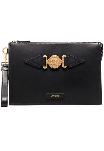 Versace Clutch mit Medusa-Schild - Schwarz