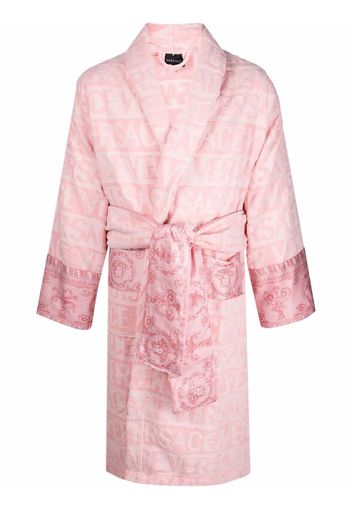 Versace logo-embossed cotton bath robe - Rosa