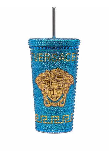 Versace Medusa crystal-embellished travel cup - Blau