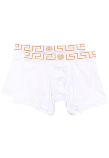 Versace Set aus zwei Shorts mit Greca-Bund - Weiß
