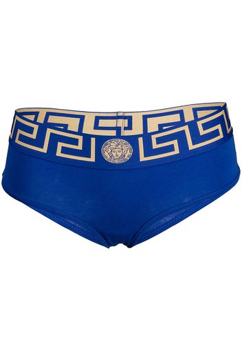 Versace Slip mit Greca-Bund - Blau