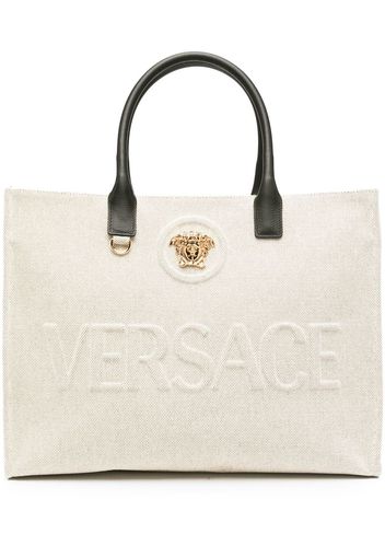 Versace La Medusa canvas tote bag - Nude