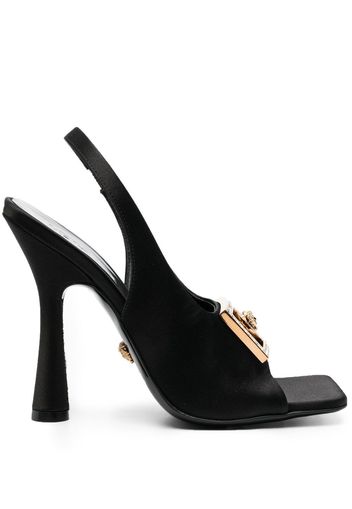 Versace medusa-plaque slingback sandals - Schwarz