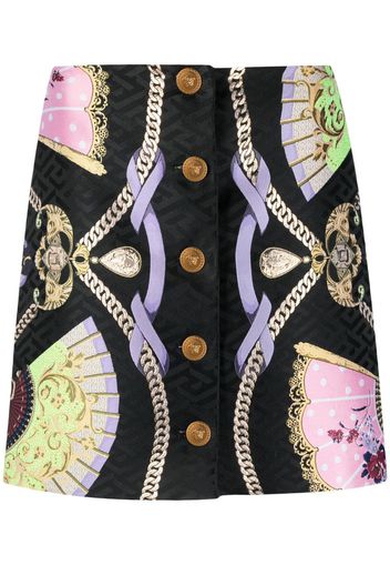 Versace Rock mit grafischem Print - Schwarz