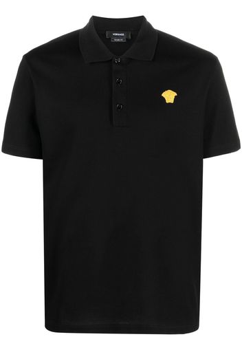 Versace Poloshirt mit Medusa-Stickerei - Schwarz