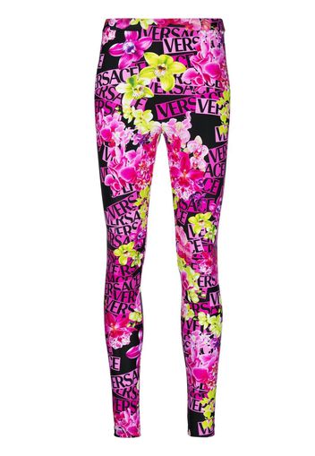 Versace floral-print leggings - Rosa