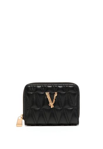 Versace leather zip around wallet - Schwarz