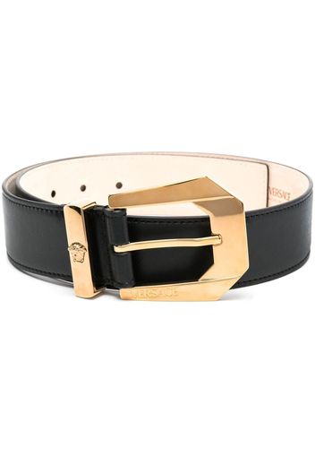 Versace embossed-logo gold-tone belt - Schwarz