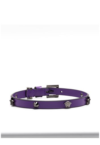 Versace gem-logo leather choker - Violett