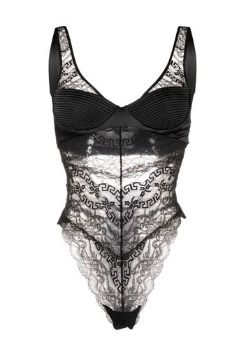 Versace lace-detail bodysuit - Schwarz