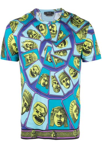 Versace Le Maschere cotton T-shirt - Blau