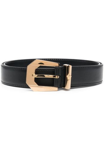 Versace geometric buckle leather belt - Schwarz