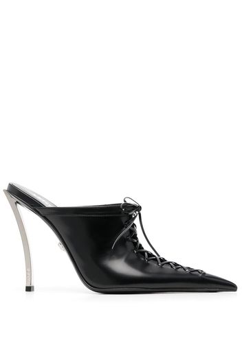 Versace 110mm lace-up leather mules - Schwarz