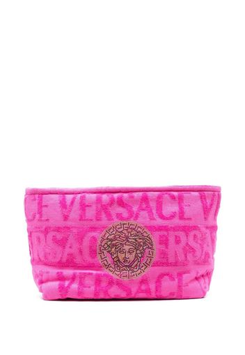 Versace flocked-logo wash bag - Rosa