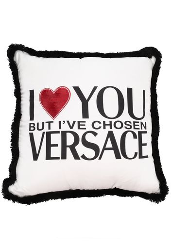 Versace I Love You But print cushion - Weiß