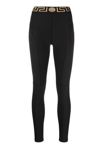 Versace logo-waistband leggings - Schwarz