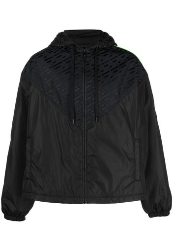 Versace panelled logo-print track jacket - Schwarz