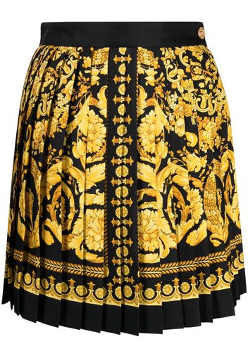 Versace baroque-print pleated skirt - Schwarz