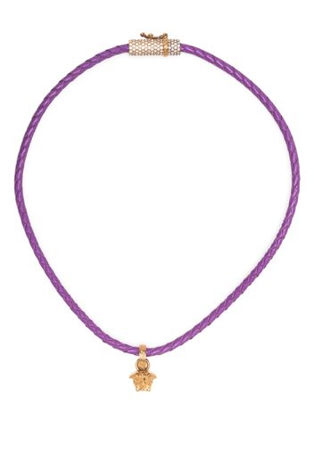 Versace Medusa pendant leather necklace - Violett