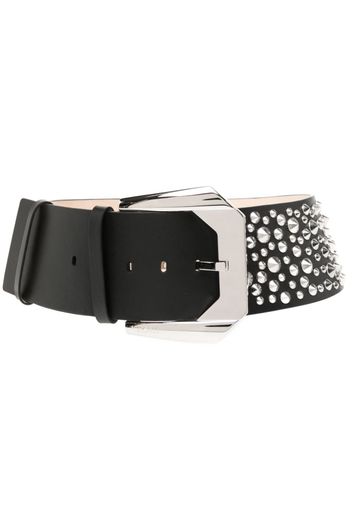 Versace stud-embellished leather belt - Schwarz