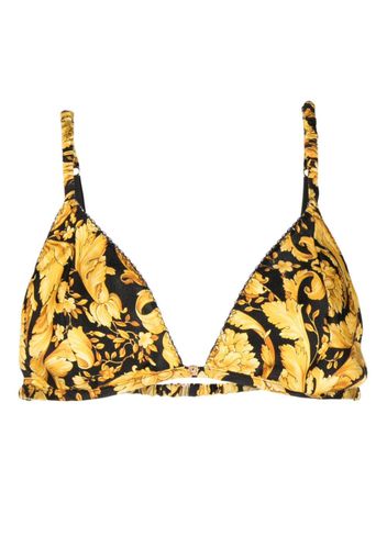 Versace Barocco-print silk bra - Gelb