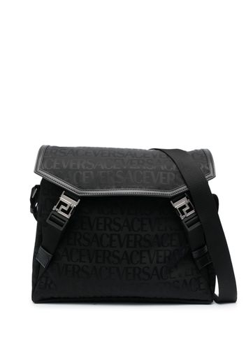 Versace Greca-plaque logo-print bag - Schwarz