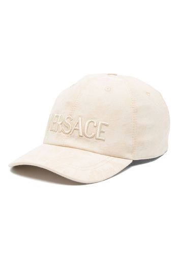 Versace embroidered-logo cotton cap - Nude