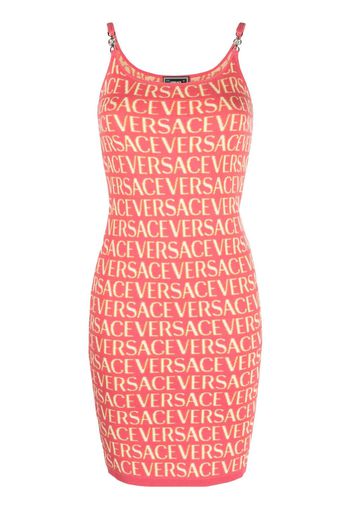Versace Allover logo-print knitted dress - Rosa