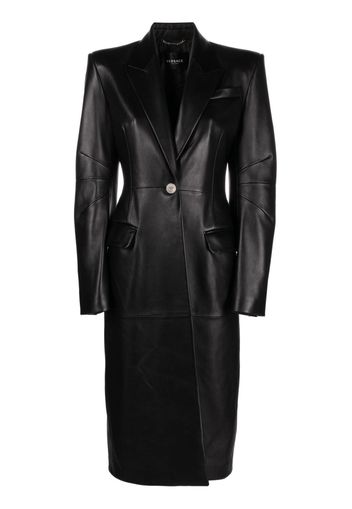 Versace Trenchcoat aus Leder - Schwarz