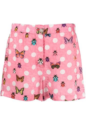 Versace Butterflies-print silk-blend shorts - Rosa