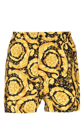 Versace Barocco-print silk shorts - Schwarz