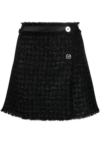 Versace frayed tweed miniskirt - Schwarz