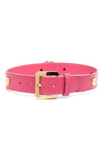 Versace studded leather pet collar - Rosa