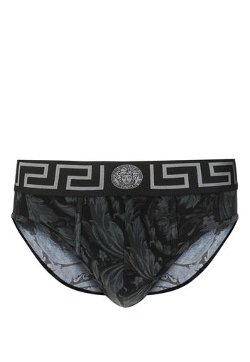 Versace baroque-print cotton briefs - Schwarz