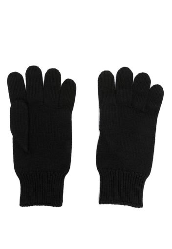 Versace logo-patch wool gloves - Schwarz