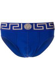 Versace Slip mit Greca-Detail - Blau