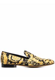 Versace baroque-print silk loafers - Gelb