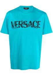 Versace logo-print T-shirt - Blau