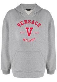 Versace Hoodie mit Logo-Applikation - Grau