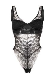 Versace lace-detail bodysuit - Schwarz