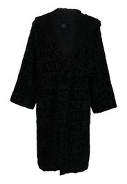 Versace logo-print hooded robe - Schwarz