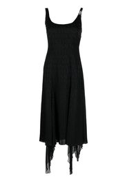 Versace logo-jacquard ruffle-detail dress - Schwarz